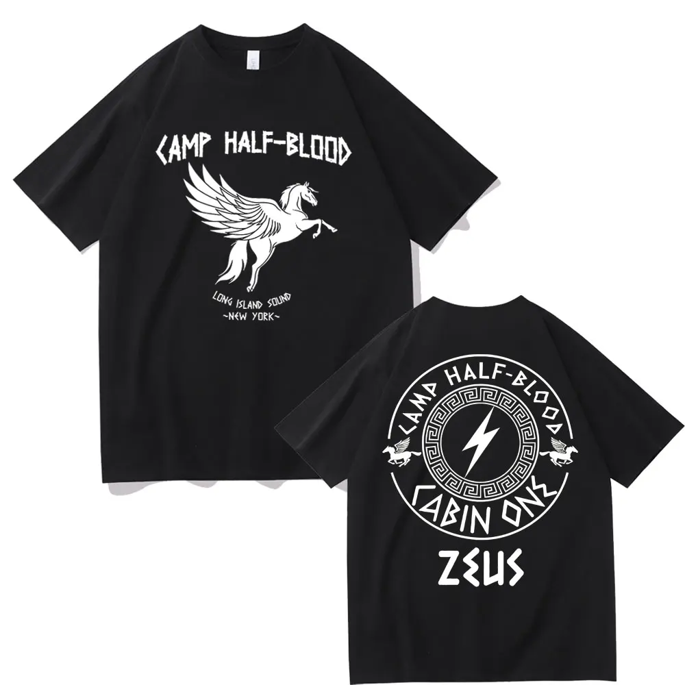 

Camp Half Blood Double Sided Printed T-shirts Streetwear Men Women Fashion Vintage Gothic Tshirt Men's Fashion Oversized T-shirt