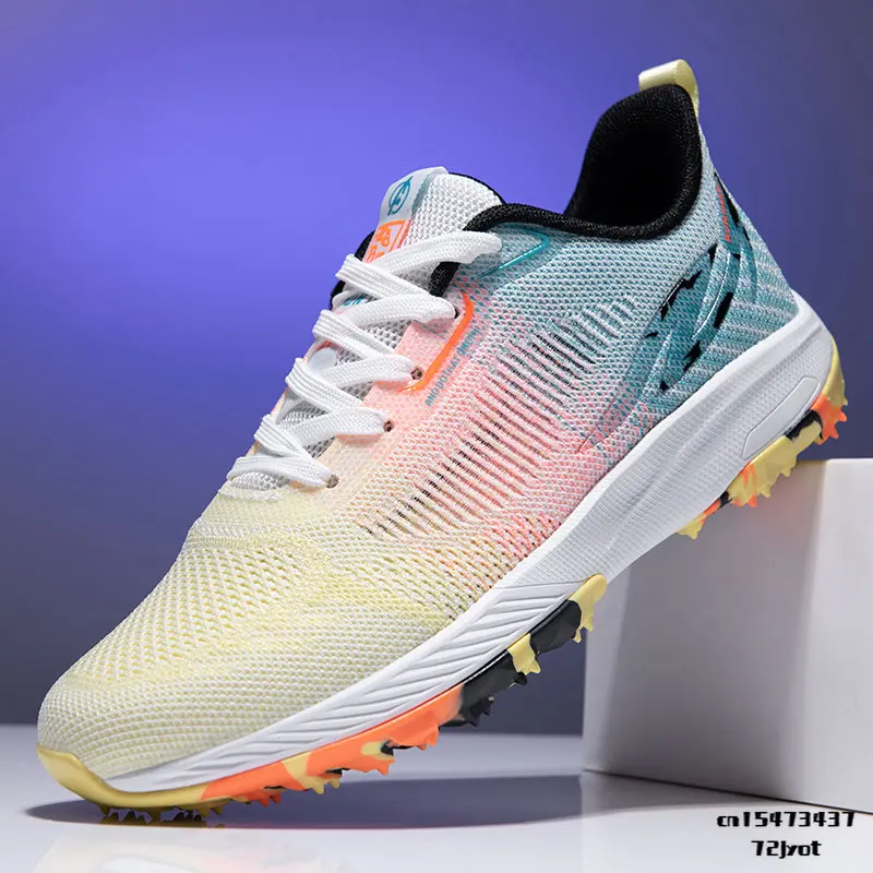 Men Professional Golf Shoes Non-slip Turf Spikes Golf Sneakers Yellow Blue Mens Golf Trainers Lightweight Golf Shoes for Men
Men Professional Golf Shoes Non-slip Turf Spikes Golf Sneakers Yellow Blue Mens Golf Trainers Lightweight Golf Shoes for Men