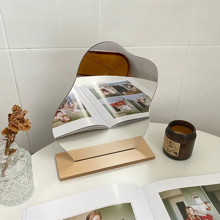 Nordic Style Decorative Mirror for Girls, Acrylic Irregular Mirror, Makeup Cosmetic Mirror, Wooden Base Mirror, Home Decoration
Nordic Style Decorative Mirror for Girls, Acrylic Irregular Mirror, Makeup Cosmetic Mirror, Wooden Base Mirror, Home Decoration
