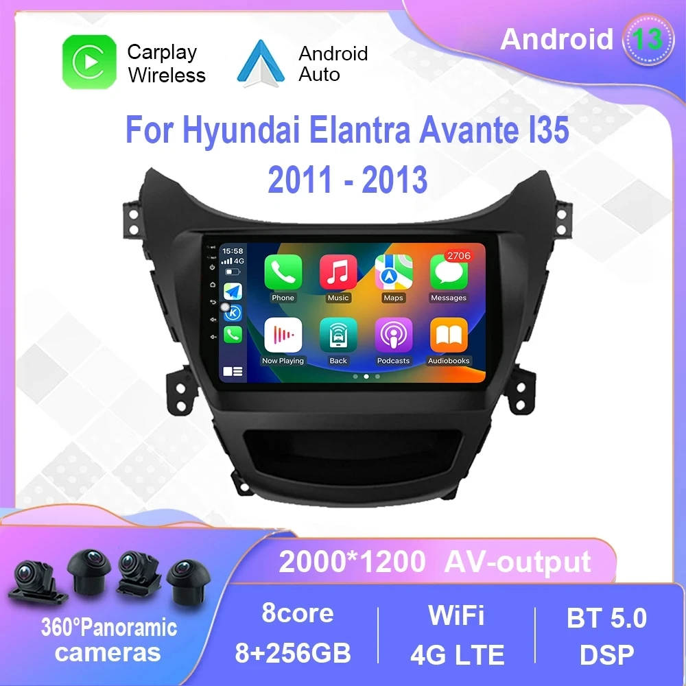 Магнитола на Android 13 для Hyundai Elantra Avante I35 2011-2013, Автомобильный мультимедийный плеер для Carplay, сенсорный экран, GPS-навигация
Магнитола на Android 13 для Hyundai Elantra Avante I35 2011-2013, Автомобильный мультимедийный плеер для Carplay, сенсорный экран, GPS-навигация