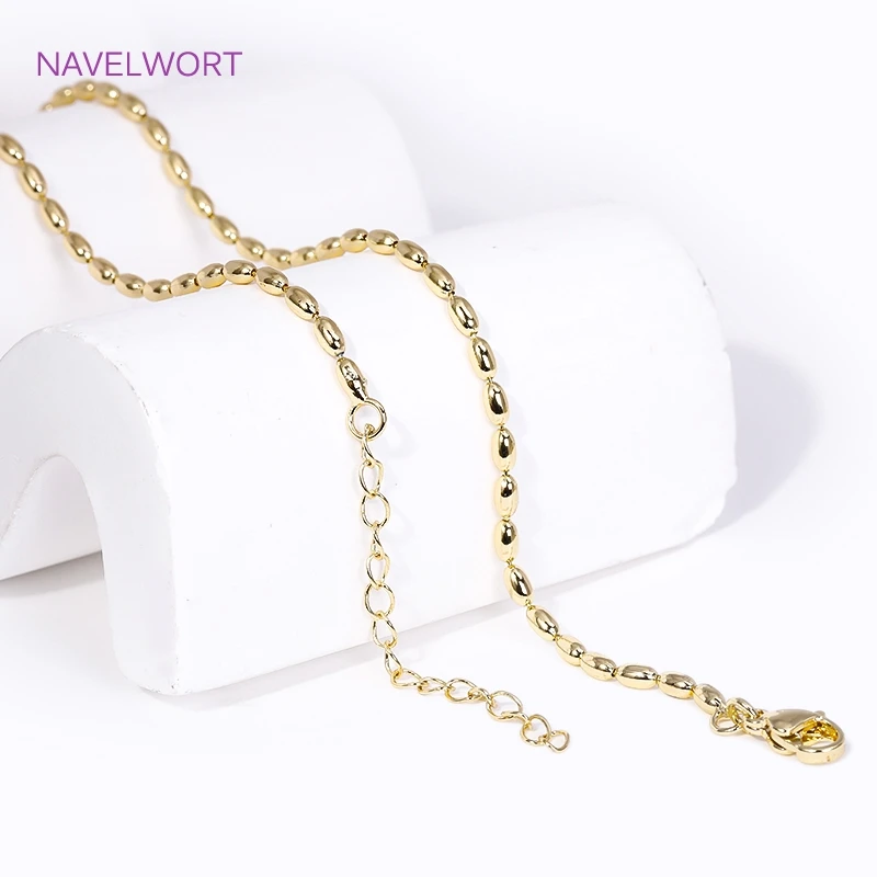 Позолоченная латунная цепочка с бусинами в виде оливкового шара, регулируемая цепочка для ожерелья, ювелирные изделия, 18 К
Позолоченная латунная цепочка с бусинами в виде оливкового шара, регулируемая цепочка для ожерелья, ювелирные изделия, 18 К