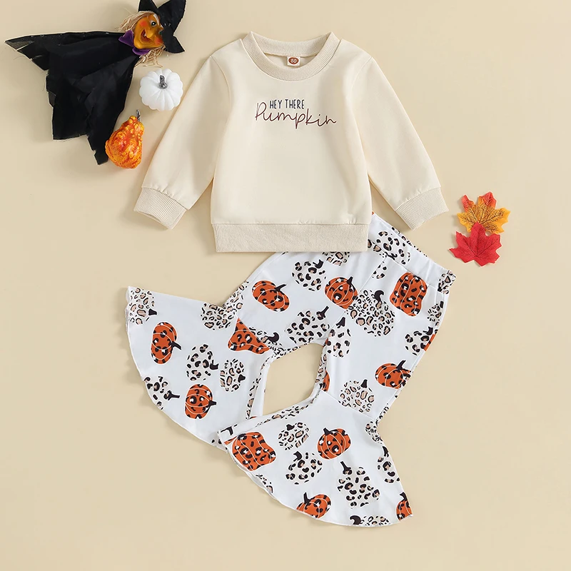 Toddler Girls Halloween Clothes Letter Print Long Sleeve Sweatshirt and Pumpkin Print Flare Pants Set 2 Piece Outfits
Toddler Girls Halloween Clothes Letter Print Long Sleeve Sweatshirt and Pumpkin Print Flare Pants Set 2 Piece Outfits