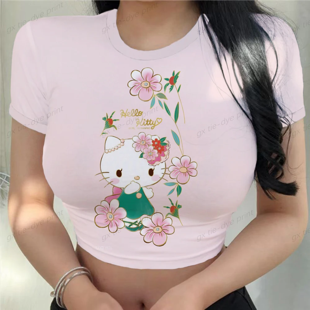 Hello Kitty Printing Tees Gothic Pink Short T-shirt Harajuku Women's T-shirt Crop top Summer Vintage Korean Style Streetwear y2k
Hello Kitty Printing Tees Gothic Pink Short T-shirt Harajuku Women's T-shirt Crop top Summer Vintage Korean Style Streetwear y2k