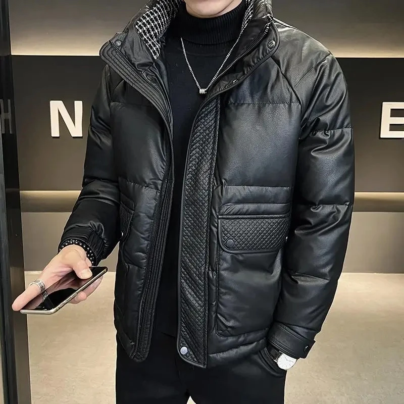 Casual 2023 Autumn Winter Warm PU Leather Jackets Men's Fashion Cotton-padded Outwear Waterproof Thick Male Parkas Top Clothes
Casual 2023 Autumn Winter Warm PU Leather Jackets Men's Fashion Cotton-padded Outwear Waterproof Thick Male Parkas Top Clothes