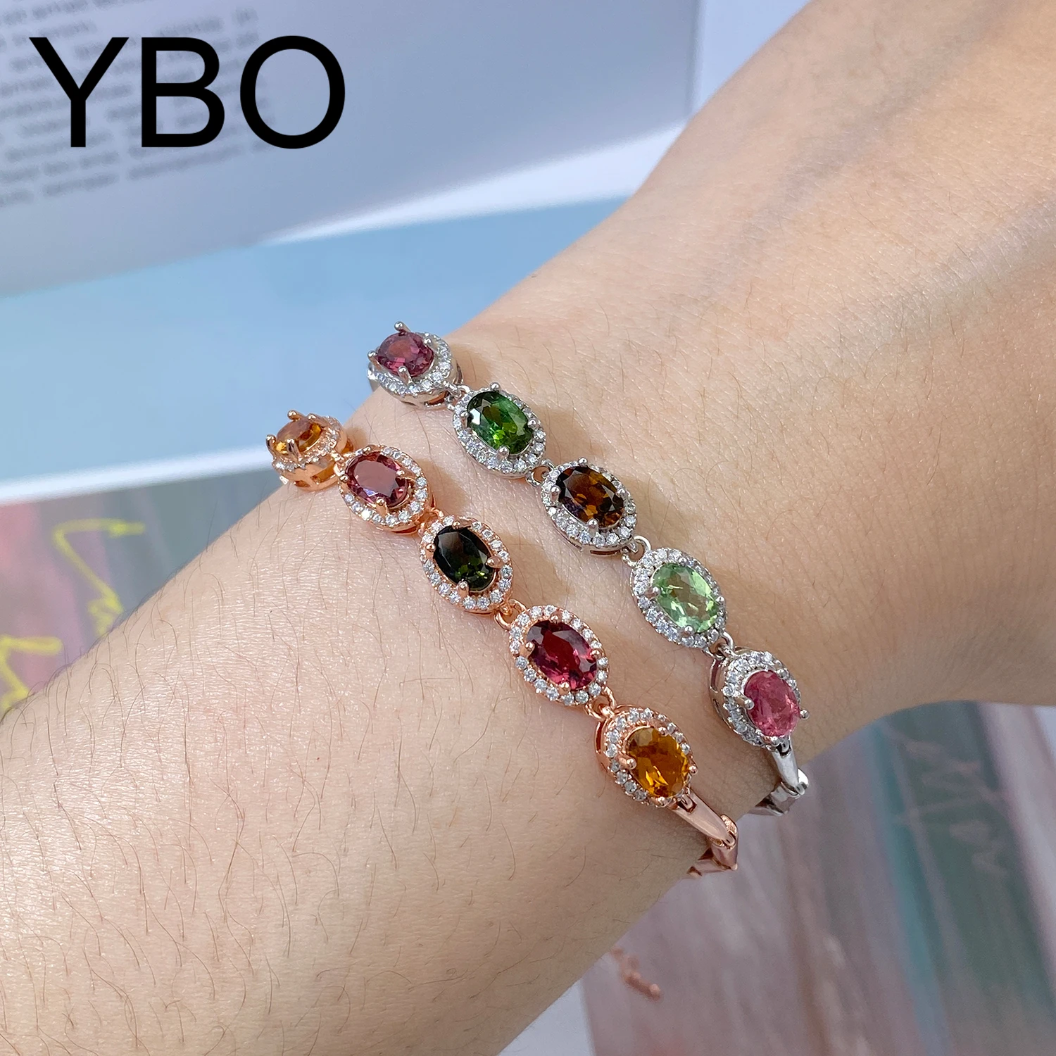 YBO Fashion Women Natural Tourmaline Zircon Bracelets 100% 925 Sterling Silver Hand Bangle Party Anniversary Birthday Jewel Gift
YBO Fashion Women Natural Tourmaline Zircon Bracelets 100% 925 Sterling Silver Hand Bangle Party Anniversary Birthday Jewel Gift