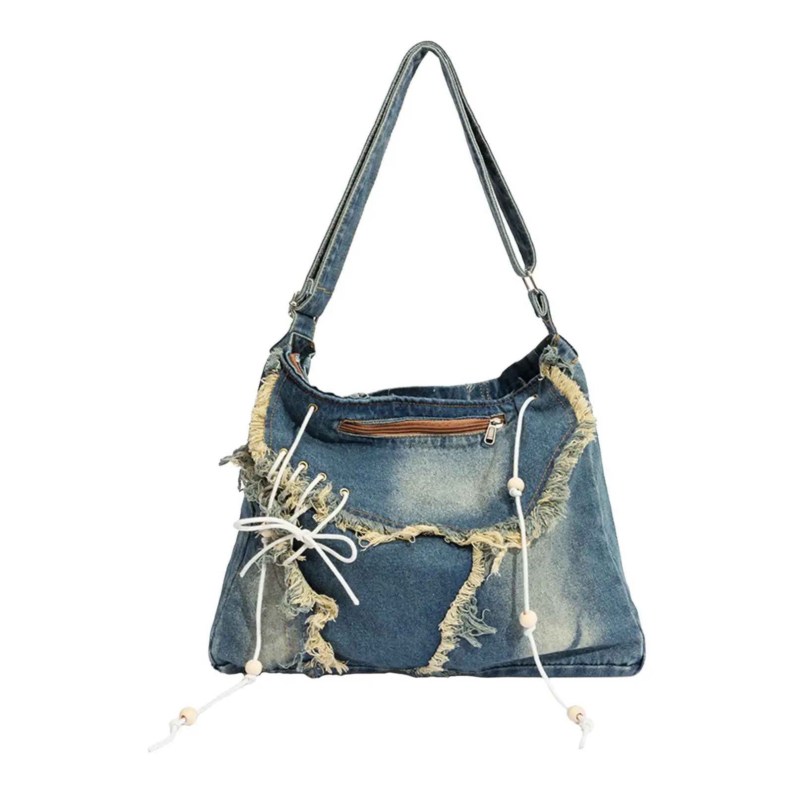 

Женская джинсовая сумка через плечо, Элегантный регулируемый кошелек на ремне, для работы, путешествий, коллеги из джинсовой ткани, на весну