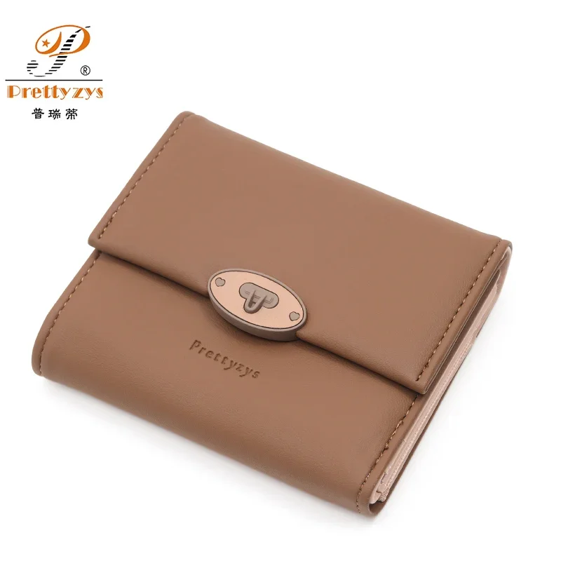 

New Women Fashion Wallet Lock Hasp Folding Girl Wallet Brand Designed Pu Leather Small Coin Purse Female Card Holder