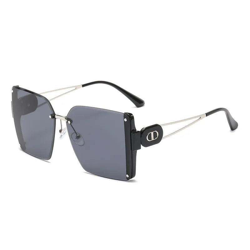 

Oversized Sunglasses Man Woman Fashion Rimless Vintage Square Sun Glasses Eyewear Luxury Brand Design UV400 Female Shades
