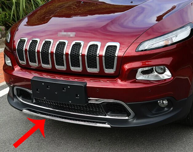 Хромированная накладка на передний бампер из АБС-пластика для Jeep Cherokee Limited 2014-2017, автомобильные аксессуары, наклейки
Хромированная накладка на передний бампер из АБС-пластика для Jeep Cherokee Limited 2014-2017, автомобильные аксессуары, наклейки