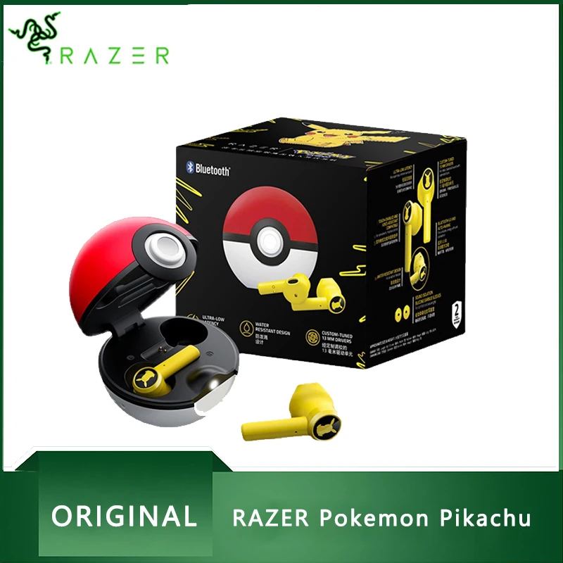 

Razer Pokemon Pikachu Earphone Original Wireless Bluetooth 5.0 Sport Noise Reduction Headphones Touch Control Microphone Headset