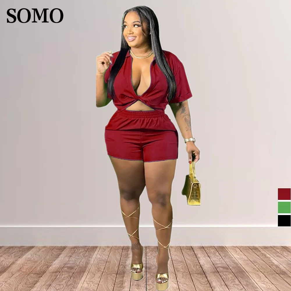 Однотонная Повседневная Женская одежда SOMO 4XL, комплект из двух предметов, сексуальный укороченный топ и шорты, подходящие комплекты, оптовая продажа, Прямая поставка
Однотонная Повседневная Женская одежда SOMO 4XL, комплект из двух предметов, сексуальный укороченный топ и шорты, подходящие комплекты, оптовая продажа, Прямая поставка
