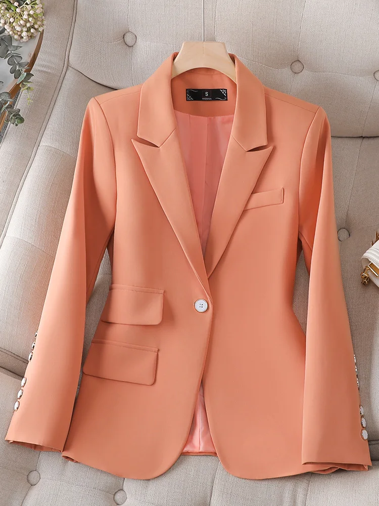 Fashion Ladies Blazer Women Orange Black Beige Female Long Sleeve Single Button Solid Casual Jacket Coat
Fashion Ladies Blazer Women Orange Black Beige Female Long Sleeve Single Button Solid Casual Jacket Coat