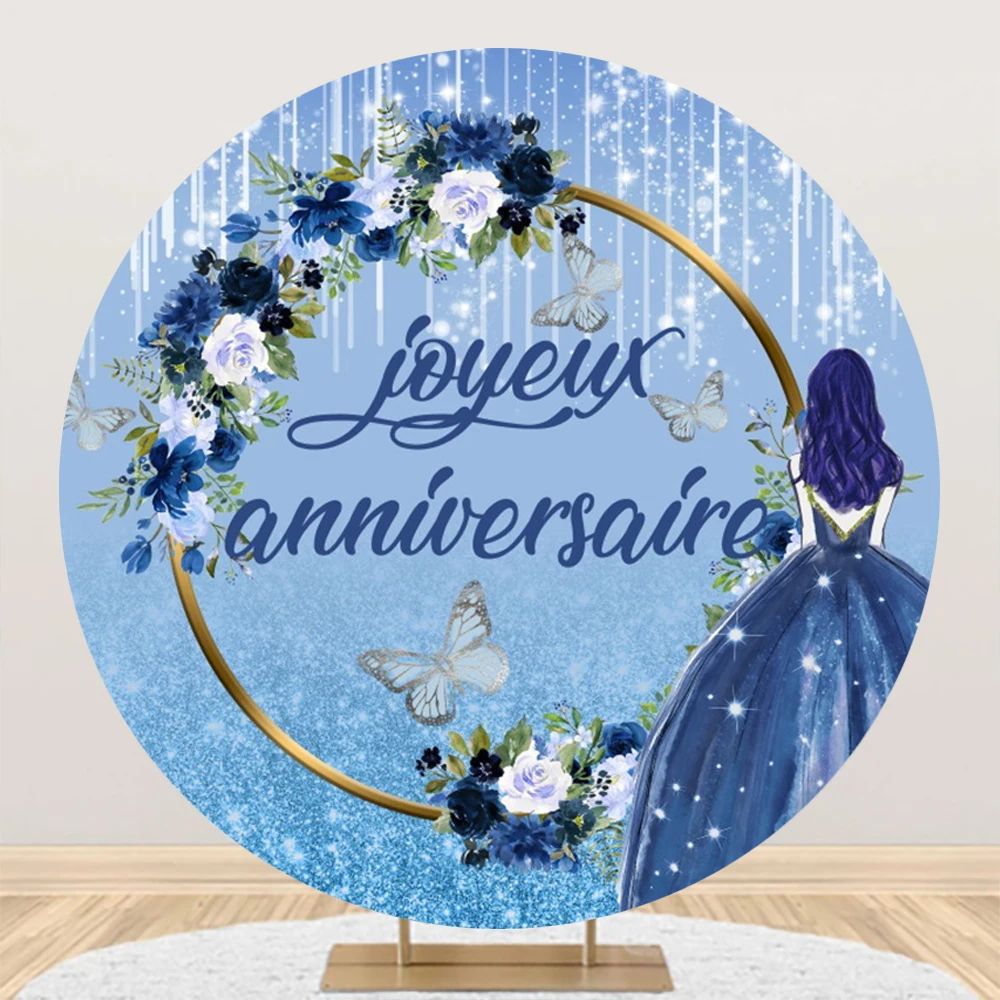 15 Quinceanera Round Backdrop Cover Sweet Girl 15th Birthday Party Bluish Violet Flowers Butterfly Decor Circle Photo Background
15 Quinceanera Round Backdrop Cover Sweet Girl 15th Birthday Party Bluish Violet Flowers Butterfly Decor Circle Photo Background