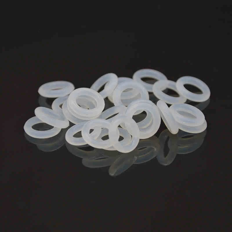 

OD5.2mm CS 2.4mm VMQ O Ring Washers Silicone Sealing Gaskets Spacer 52pcs Translucent