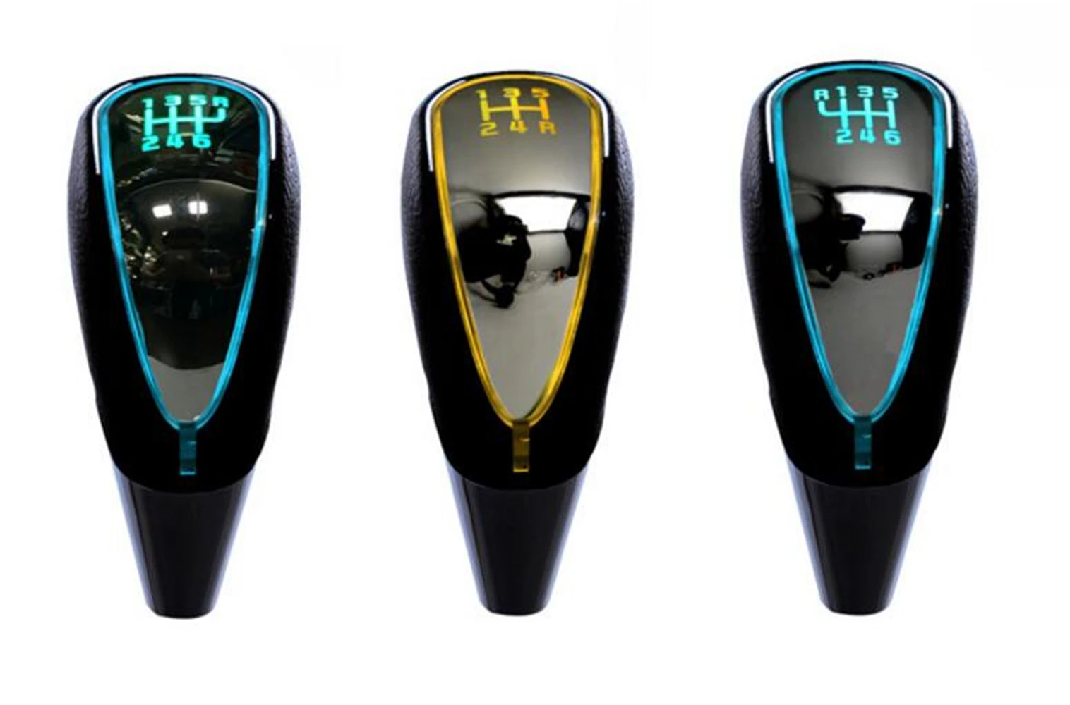 

7 colors changes Activated Gear Shift Knob 5 6 Speed Car Logo LED Gear Handball Knob Light Cigarette Lighter Charger