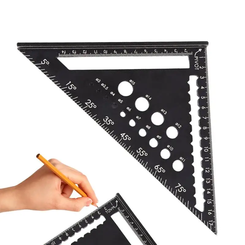 Woodworking Triangular Ruler Aluminum Alloy Rafter Square High Precision Aluminum Alloy Triangle Ruler Protractor Layout
Woodworking Triangular Ruler Aluminum Alloy Rafter Square High Precision Aluminum Alloy Triangle Ruler Protractor Layout