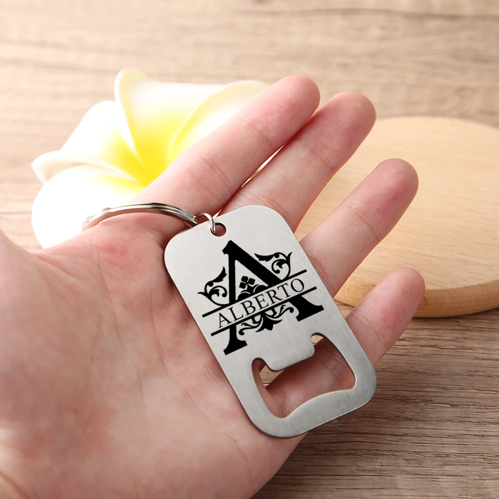Personalized Engraved Text Initials Name Business Logo Keychain Stainless Steel Beer Bottle Opener Customize Gifts for Guests 
Personalized Engraved Text Initials Name Business Logo Keychain Stainless Steel Beer Bottle Opener Customize Gifts for Guests