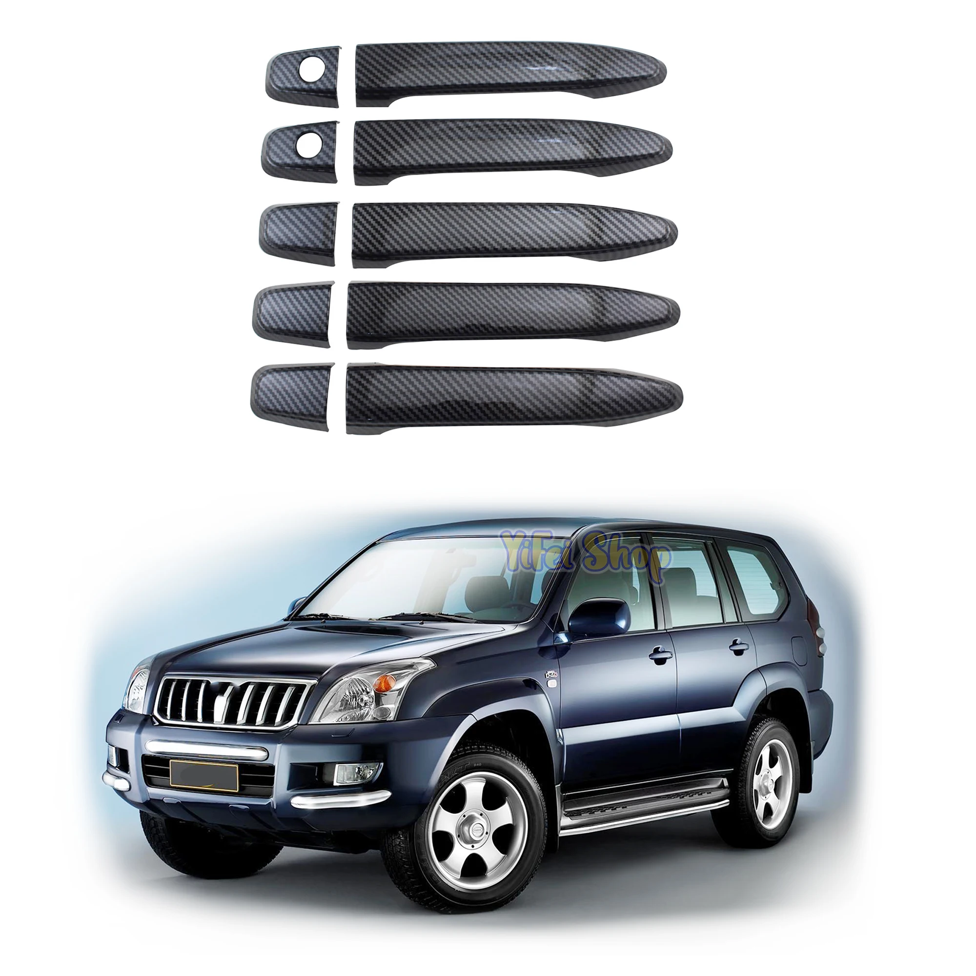 For Toyota Land Cruiser Prado FJ120 4000 2700 2003-2009 ABS Plastic Carbon Car Accessorie Door Handle Cover Trim Paste Style
For Toyota Land Cruiser Prado FJ120 4000 2700 2003-2009 ABS Plastic Carbon Car Accessorie Door Handle Cover Trim Paste Style