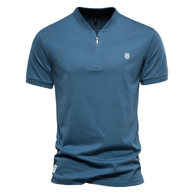 100% Cotton Men's T-shirt Solid Color Casual V-neck Zipper T shirt for Men New Summer High Quality Brand Men Tops Tees
100% Cotton Men's T-shirt Solid Color Casual V-neck Zipper T shirt for Men New Summer High Quality Brand Men Tops Tees