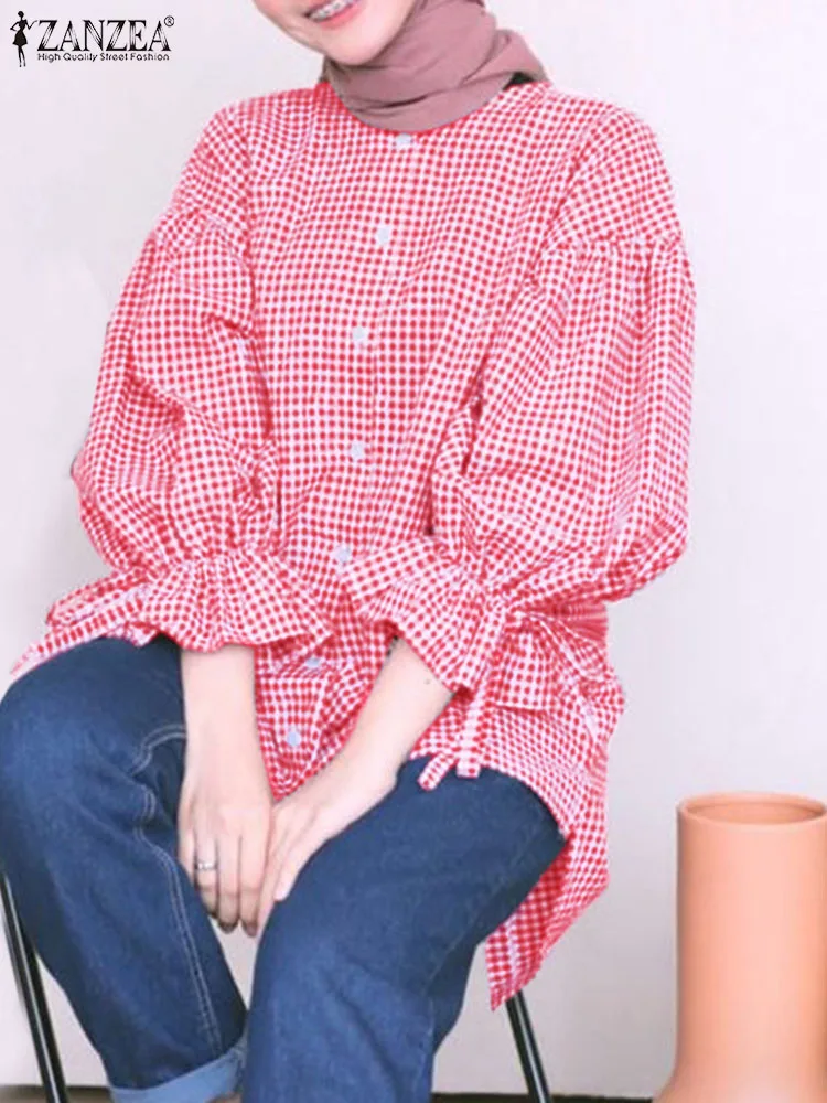 ZANZEA Women Autumn 3/4 Sleeve Ruffles Tops Vintage Buttons Down Shirt Casual Muslim Abaya Blusas Bohemian Plaid Checked Shirt
ZANZEA Women Autumn 3/4 Sleeve Ruffles Tops Vintage Buttons Down Shirt Casual Muslim Abaya Blusas Bohemian Plaid Checked Shirt