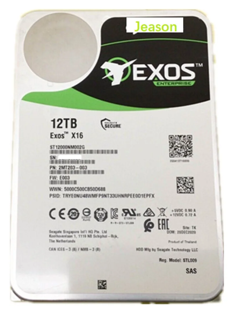 

ST12000NM002G Original Exos X16 12tb 7200rpm SAS/12Gbps 256MB 3.5in Internal Hard Disk Drive Hdd