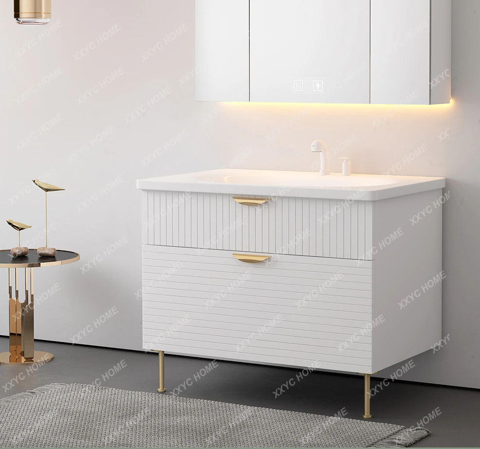 Bathroom Face Wash Wash Basin Washstand White Integrated Smart Bathroom Cabinet Combination
Bathroom Face Wash Wash Basin Washstand White Integrated Smart Bathroom Cabinet Combination