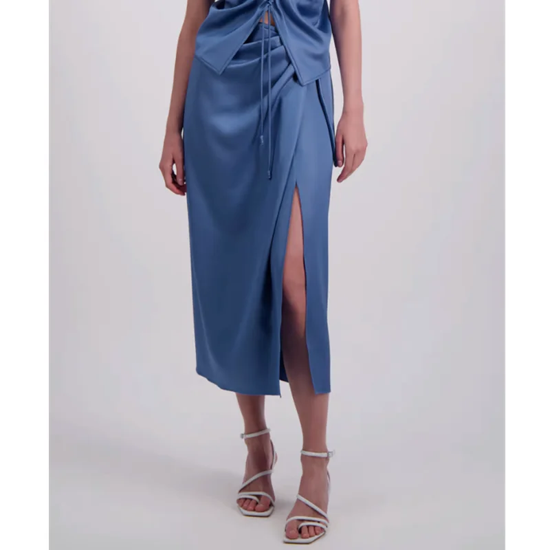 N@NUSHKA Pencil Skirt Blue female Designer Niche High-waisted tie piece Wrap Skirt Commuter Style
N@NUSHKA Pencil Skirt Blue female Designer Niche High-waisted tie piece Wrap Skirt Commuter Style