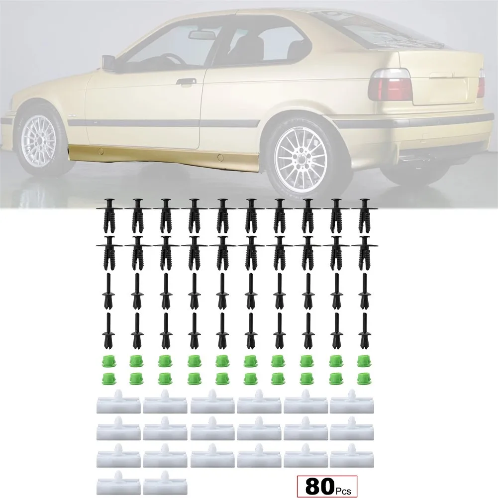 80 Pcs Plastic Car Clips Side Sill Skirt Clips Rocker Panel Moulding Clip Retainer Fastener Clips For BMW E36 316i, 318i, M3
80 Pcs Plastic Car Clips Side Sill Skirt Clips Rocker Panel Moulding Clip Retainer Fastener Clips For BMW E36 316i, 318i, M3