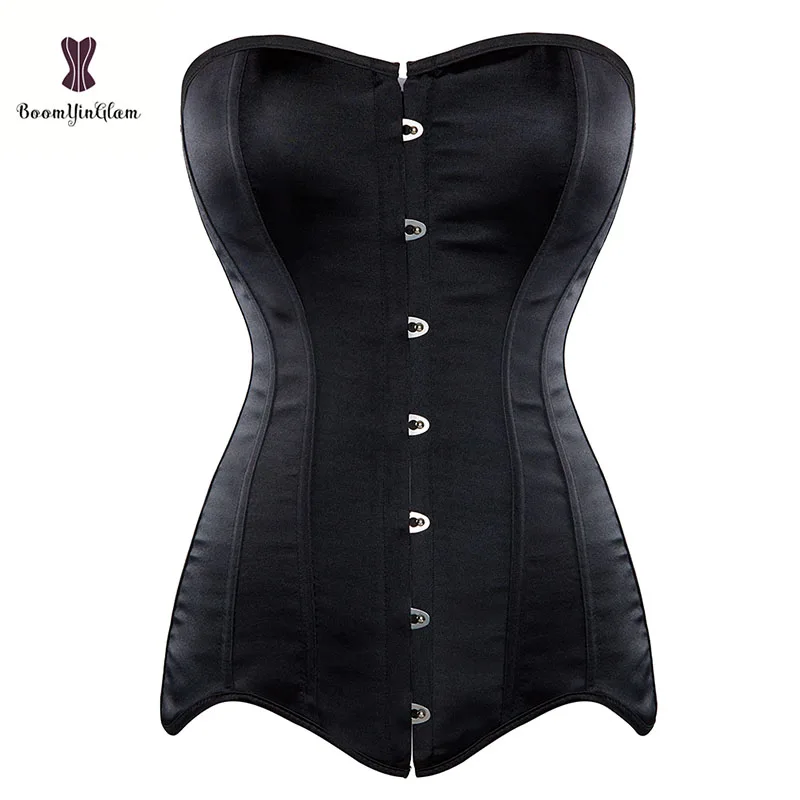 Front 47CM /18.50 Inches Women's Gothic Corselet Black Bodice 14 Steel Bone Longline Corset Top With Rope Full Body Shaper
Front 47CM /18.50 Inches Women's Gothic Corselet Black Bodice 14 Steel Bone Longline Corset Top With Rope Full Body Shaper