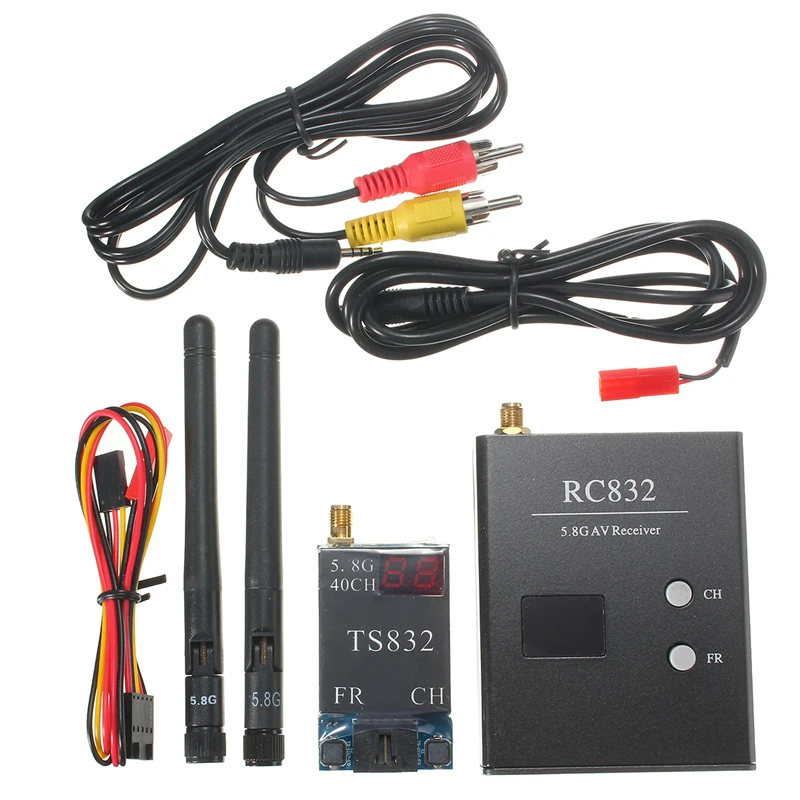 RC832 5.8G 600mW 48CH Audio Video Receiver TS832 5.8G Audio Video Transmitter for RC Model Airplane FPV Drones Security System
RC832 5.8G 600mW 48CH Audio Video Receiver TS832 5.8G Audio Video Transmitter for RC Model Airplane FPV Drones Security System