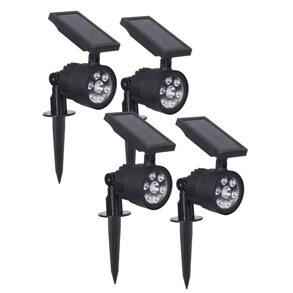 

Solar Powered 200 Lumen Garden Spotlight - with Color Changing Feature Landscaping, Walkways or Security (4 Pack) garden