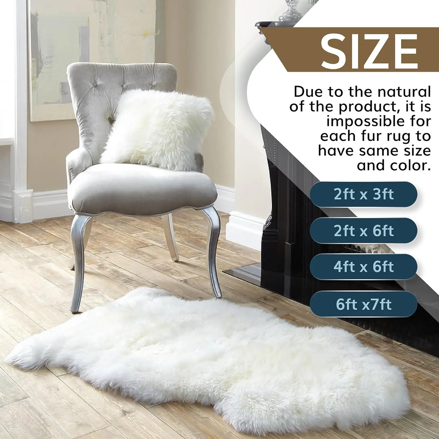 WaySoft Authentic New Zealand Sheepskin Area Rug, Versatile Fluffy Wool Cover in Multiple Sizes, Perfect for Bedrooms
WaySoft Authentic New Zealand Sheepskin Area Rug, Versatile Fluffy Wool Cover in Multiple Sizes, Perfect for Bedrooms