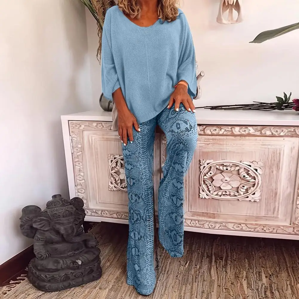 Loose Top Pants Set Women's Casual Spring/autumn 2-piece Set Loose Fit O Neck Sweatshirt Top Wide Leg Printed Pants Kit Women
Loose Top Pants Set Women's Casual Spring/autumn 2-piece Set Loose Fit O Neck Sweatshirt Top Wide Leg Printed Pants Kit Women