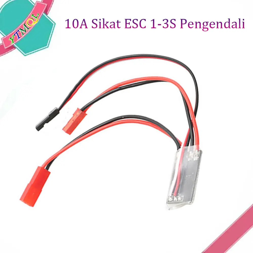 

10Pcs 10A Sikat ESC 1-3S Pengendali Kecepatan Motor Dua Arah dengan Rem/Tanpa Rem 1A BEC untuk Kendaraan RC Model Perahu Mobil