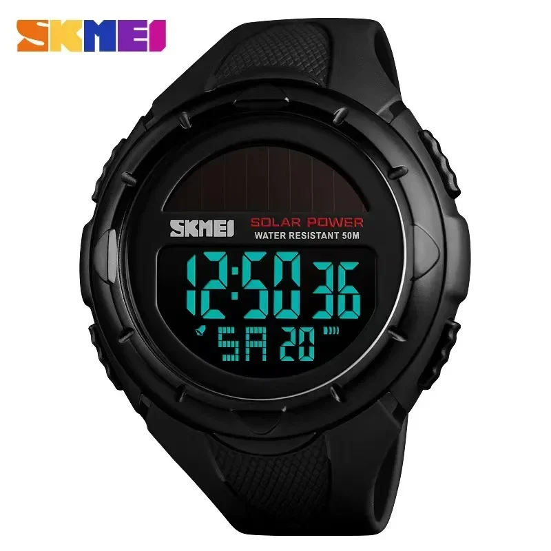 

Skmei Sport Digital Mens Wristwatches Solar For Power Enviormentally Alarm Male Clock Reloj Hombre Men Luminous Watches 1405