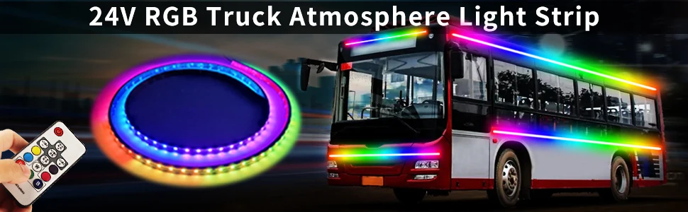 Truck Led Singal Light Night Driving Safety Warning Light Rgb 7 Colorful Flashing Atmosphere Lamp 24V Car Decorative Light Truck Led Singal Light Night Driving Safety Warning Light Rgb 7 Colorful Flashing Atmosphere Lamp 24V Car Decorative Light