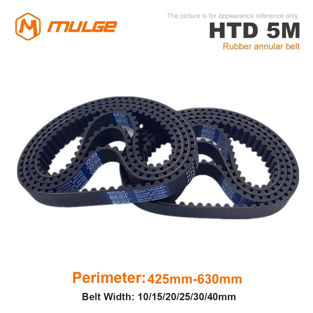 

HTD 5M High-Quality Rubber Timing Belt Perimeter 425/430/435/440445/450mm-605/610/615/620/625/630mm Width 10/15/20/25/30/40mm