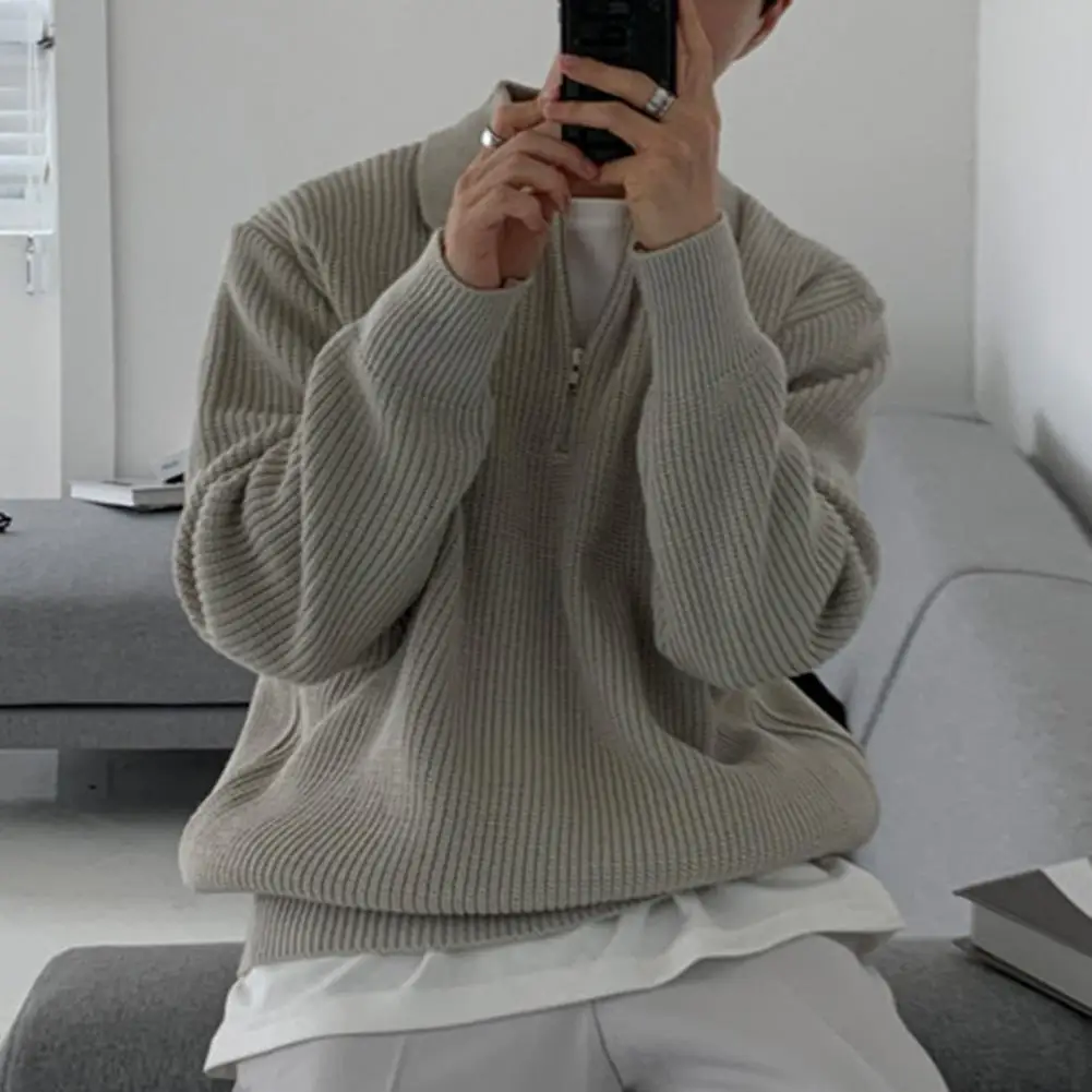 2023 New Winter Korean Edition Men's Vintage Solid Knitted Half Zip Sweater Fashion Versatile Casual Pullover Men's Warm Sweater
2023 New Winter Korean Edition Men's Vintage Solid Knitted Half Zip Sweater Fashion Versatile Casual Pullover Men's Warm Sweater