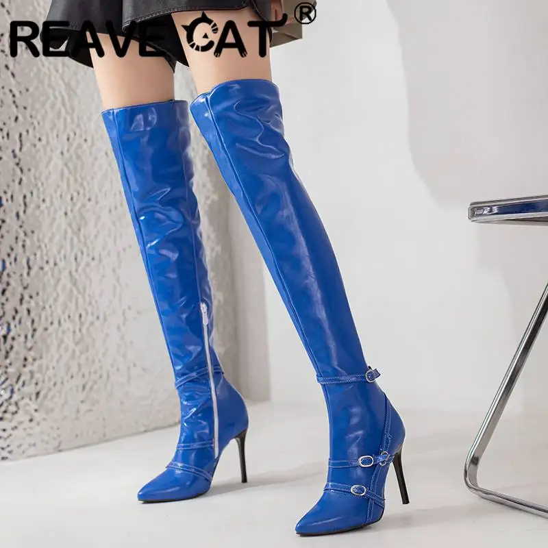 Женские ботфорты с острым носком REAVE CAT, облегающие сапоги на тонком высоком каблуке 55 см, привлекательные полусапожки больших размеров 46, 47, 48 с застежкой-молнией, S4428
Женские ботфорты с острым носком REAVE CAT, облегающие сапоги на тонком высоком каблуке 55 см, привлекательные полусапожки больших размеров 46, 47, 48 с застежкой-молнией, S4428