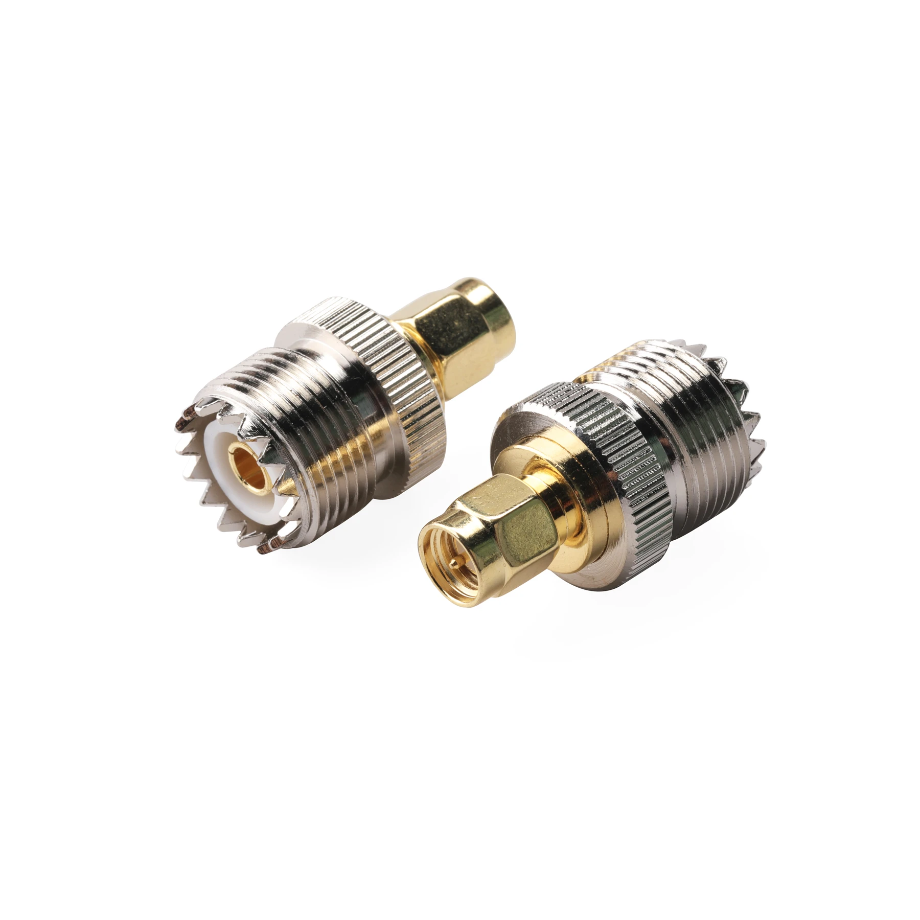 

2pcs RF coaxial coax adapter SMA male to UHF(PL259) female SO-239 SO239 SMA Jack/Plug to UHF Nickel Gold Plated Test Converter