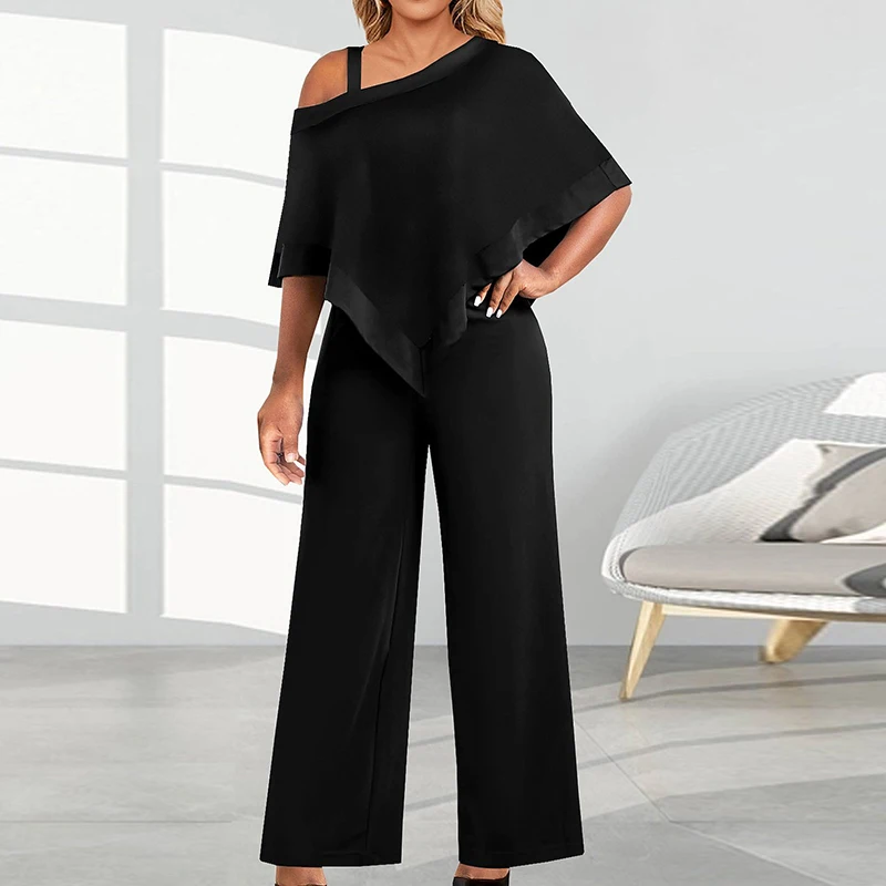 Spring Sexy Skew Collar Hollow Straight Jumpsuit Women One Shoulder Batwing Sleeve Rompers Summer Straps Ruffle Playsuit Ovealls
Spring Sexy Skew Collar Hollow Straight Jumpsuit Women One Shoulder Batwing Sleeve Rompers Summer Straps Ruffle Playsuit Ovealls