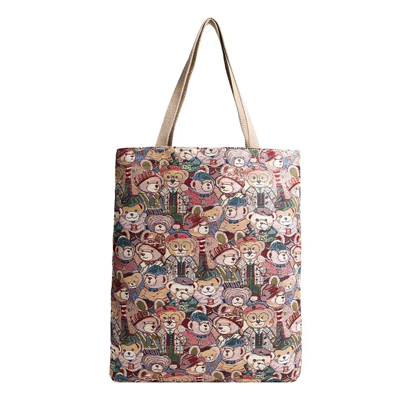 New Casual Bear Totes Shoulder Top Handle Bag for Women Lady Canvas Large Capacity Shopping Bag for College Students Purse
New Casual Bear Totes Shoulder Top Handle Bag for Women Lady Canvas Large Capacity Shopping Bag for College Students Purse