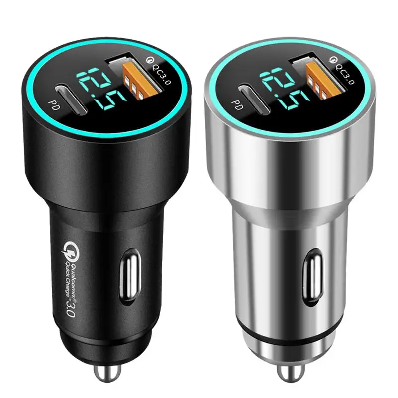 Charger Adapter Car Charger Auto Digital Display PD20W+QC3.0 Dual USB Car Charger Aluminum For SUVs Truck Mini Cars Plug & play
Charger Adapter Car Charger Auto Digital Display PD20W+QC3.0 Dual USB Car Charger Aluminum For SUVs Truck Mini Cars Plug & play