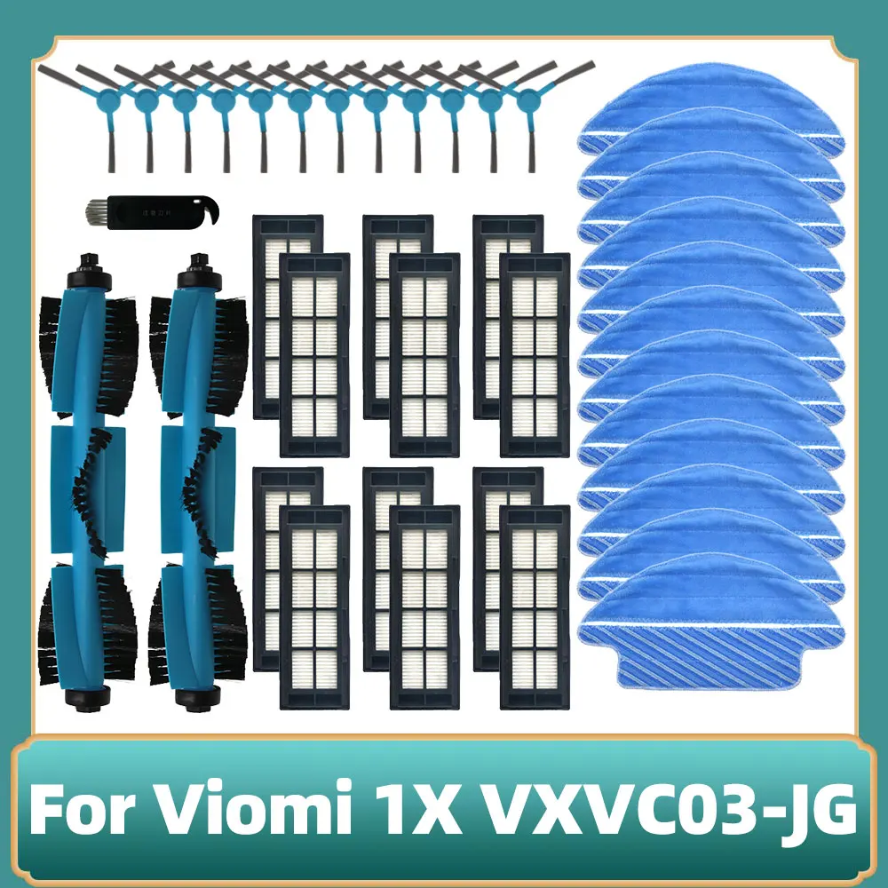 

For Viomi 1X VXVC03-JG Robot Vacuum Cleaner Main Roller Side Brush Hepa Filter Mop Cloths Rag Accessories Replacement Parts Kit