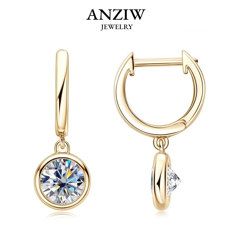 Anziw 2023 Trend Women's Gold Hoop Earrings Genuine 925 Silver 1CT 2CT Moissanite Drop Earring Wedding Jewelry With Certificate
Anziw 2023 Trend Women's Gold Hoop Earrings Genuine 925 Silver 1CT 2CT Moissanite Drop Earring Wedding Jewelry With Certificate