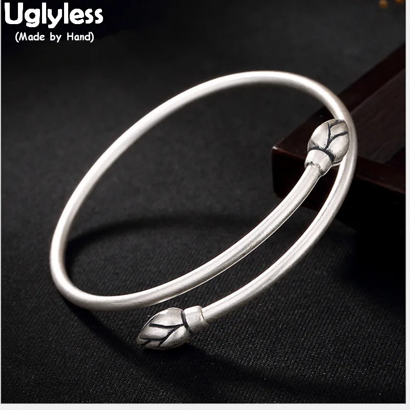 Uglyless Real S 990 Silver Fine Jewelry Simple Fashion Lotus Bangles for Women Elegant Ethnic Floral Bangle Handmade Open Bijoux
Uglyless Real S 990 Silver Fine Jewelry Simple Fashion Lotus Bangles for Women Elegant Ethnic Floral Bangle Handmade Open Bijoux