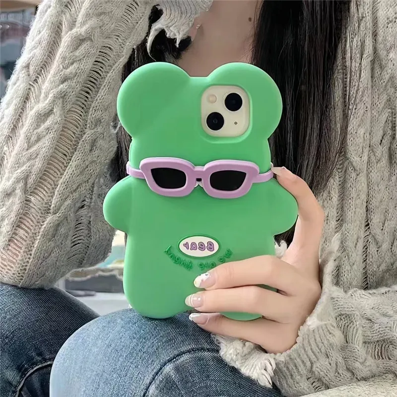 Korean ins pop Cartoon Sunglasses Bear 3D Case For iphone 12 13 14 Pro Max i11 13Pro 13promax Kid gift Soft Silicone Phone Cover
Korean ins pop Cartoon Sunglasses Bear 3D Case For iphone 12 13 14 Pro Max i11 13Pro 13promax Kid gift Soft Silicone Phone Cover