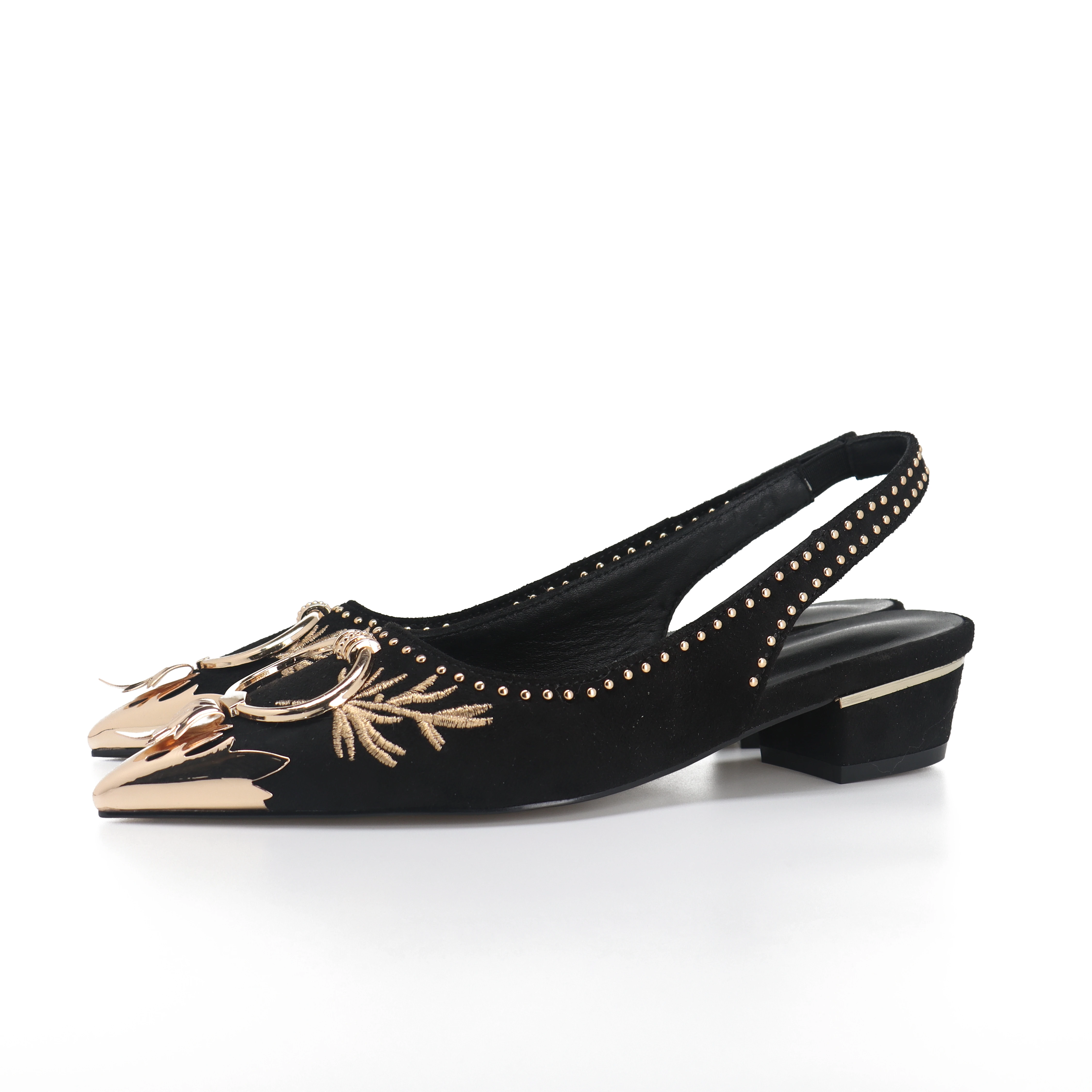 Circular Metal Decoration Pointed Toe Genuine Leather Sandals Ladies LowThick Heel Ladies Summer Dress Shoes Women Slingbacks
Circular Metal Decoration Pointed Toe Genuine Leather Sandals Ladies LowThick Heel Ladies Summer Dress Shoes Women Slingbacks