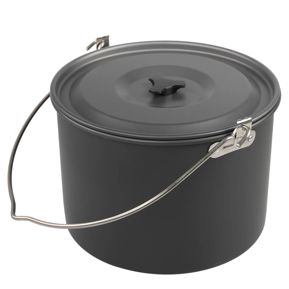8L Cooking Pot Large Capacity Camping Hanging Pot with Lid Outdoor Cookware for 8-10 Person Camping Hiking Fishing Climbing
8L Cooking Pot Large Capacity Camping Hanging Pot with Lid Outdoor Cookware for 8-10 Person Camping Hiking Fishing Climbing