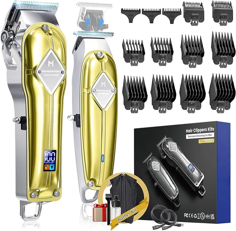 

Limural PRO Hair Clippers and Trimmer Combo - Professional Barber Fade Clipper + Zero Gap T-Blade Edgers